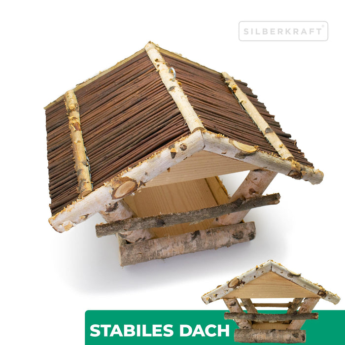 Vogelhaus mit Weidendach zum Aufhängen - Silberkraft