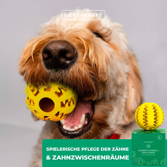 Hundeball mit Noppen zur Zahnpflege - Silberkraft
